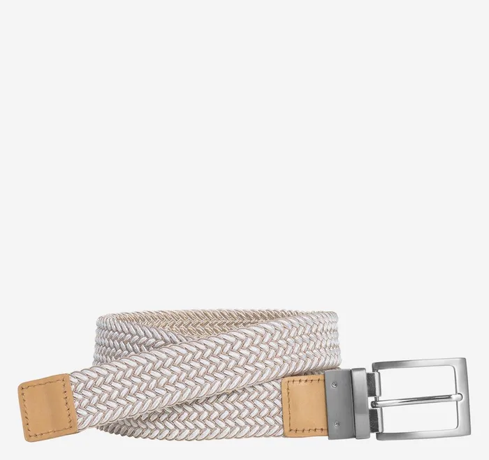 Men Reversible StretchWoven Belt Dark Taupewhite JohnstonandMurphy Belts Men Reversible StretchWoven Belt Dark Taupewhite JohnstonandMurphy Belts