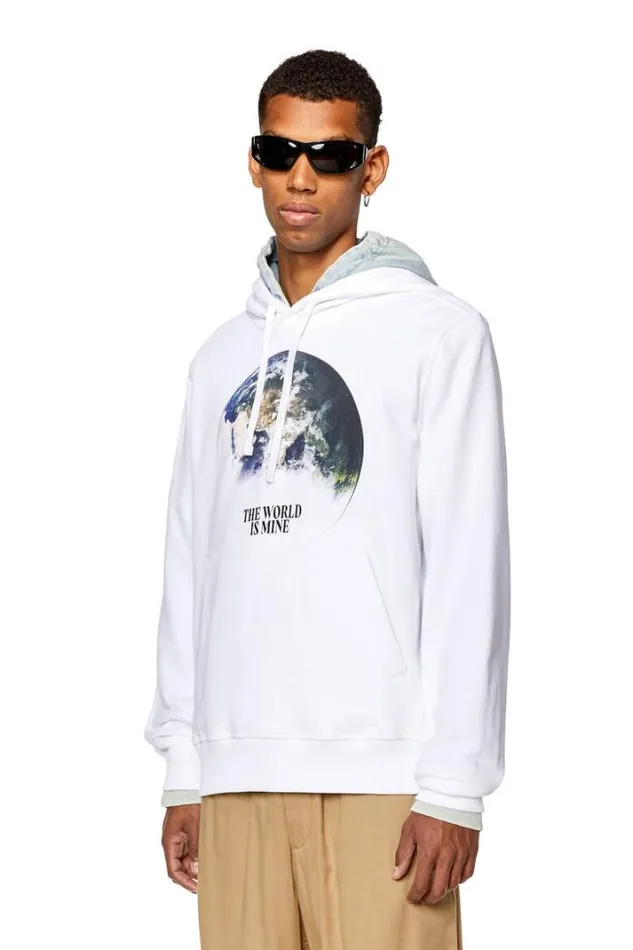 Men SGinnWeltHood White Diesel Sweaters Men SGinnWeltHood White Diesel Sweaters
