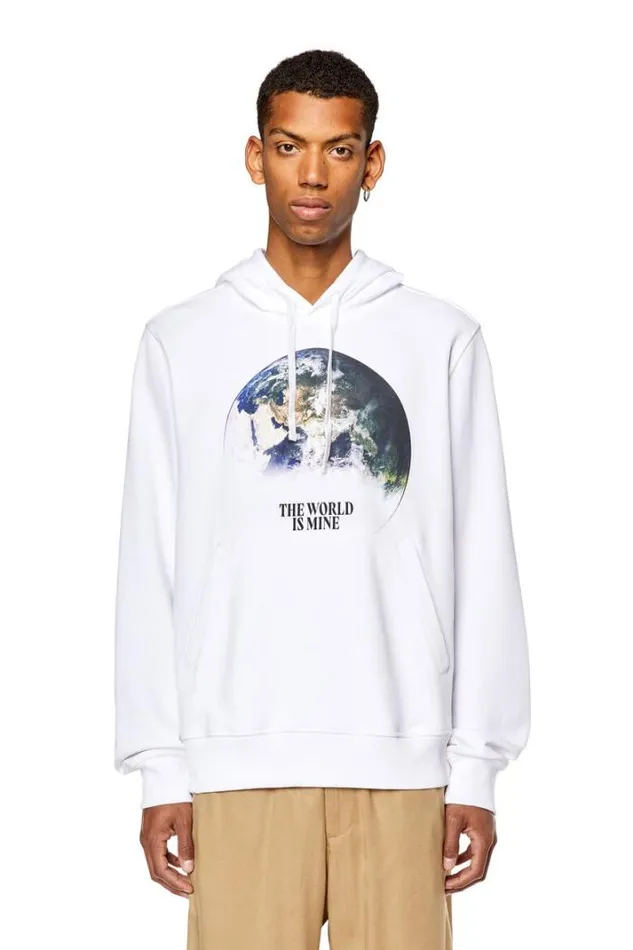Men SGinnWeltHood White Diesel Sweaters Men SGinnWeltHood White Diesel Sweaters
