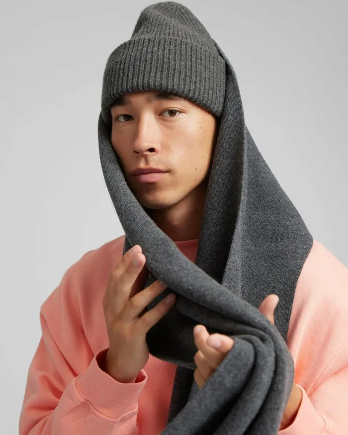 Men Scarves Colorful Standard Merino Wool Scarf Burned Yellow