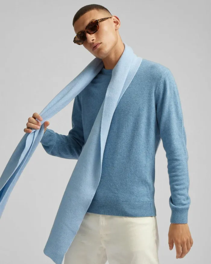 Men Scarves Colorful Standard Merino Wool Scarf Ivory White