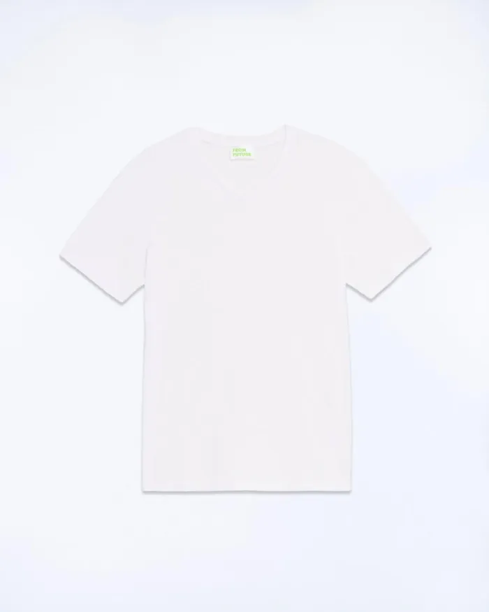 Men Shirts and TShirts From Future Short Sleeve VNeck TShirt White