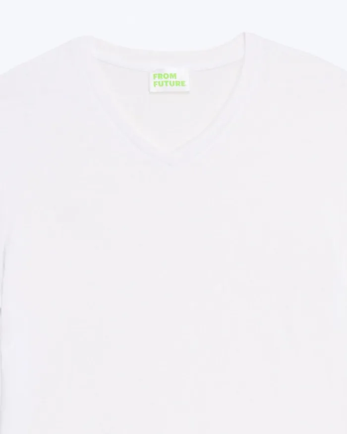 Men Shirts and TShirts From Future Short Sleeve VNeck TShirt White