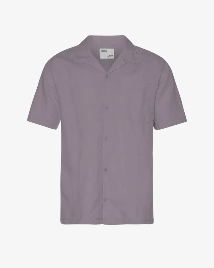 Men Shirts Colorful Standard Linen Short Sleeved Shirt Purple Haze
