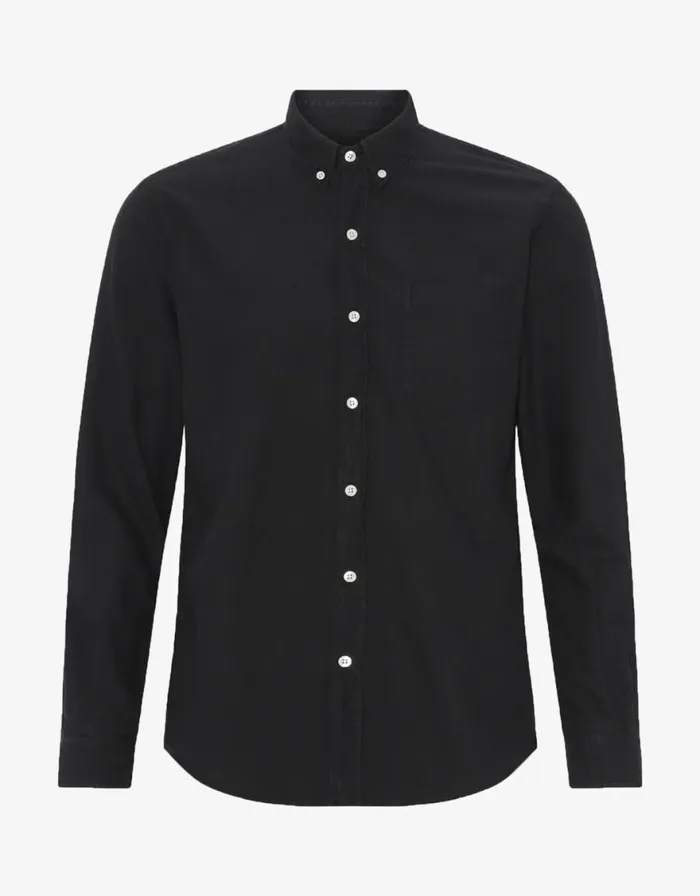 Men Shirts Colorful Standard Organic Button Down Shirt Deep Black