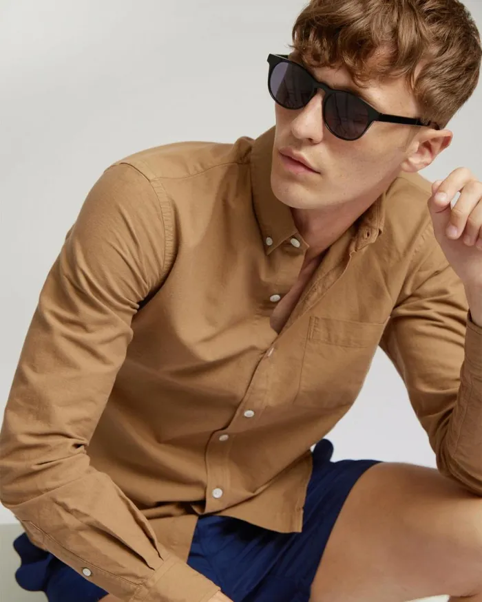 Men Shirts Colorful Standard Organic Button Down Shirt Purple Haze