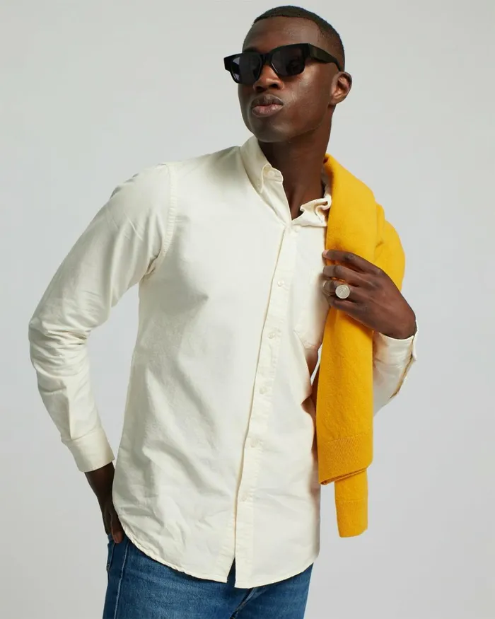 Men Shirts Colorful Standard Organic Button Down Shirt Purple Haze