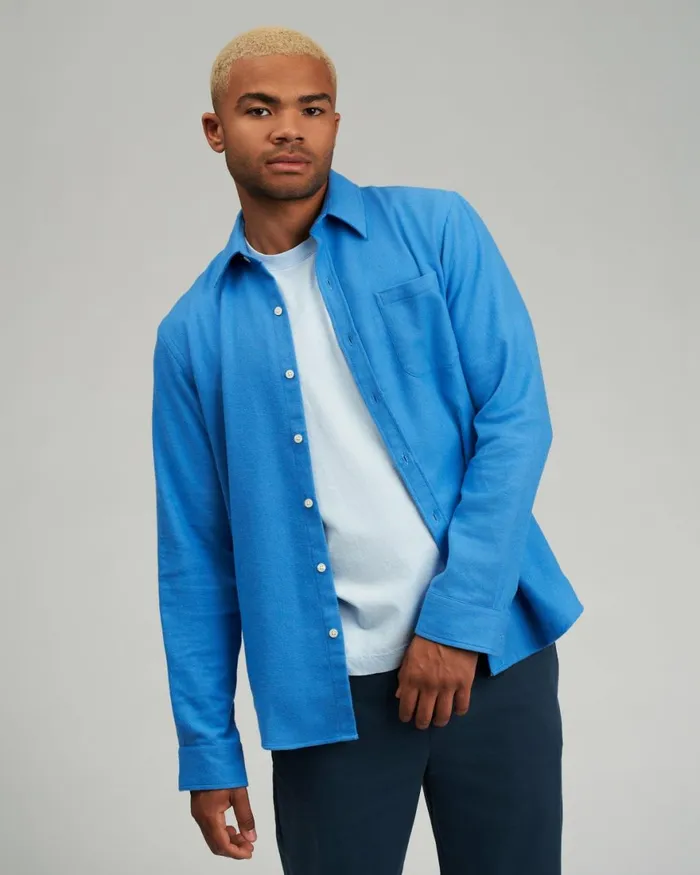 Men Shirts Colorful Standard Organic Flannel Shirt Cloudy Grey