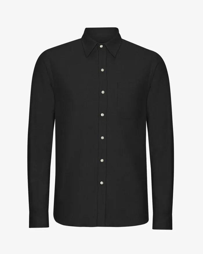 Men Shirts Colorful Standard Organic Flannel Shirt Deep Black