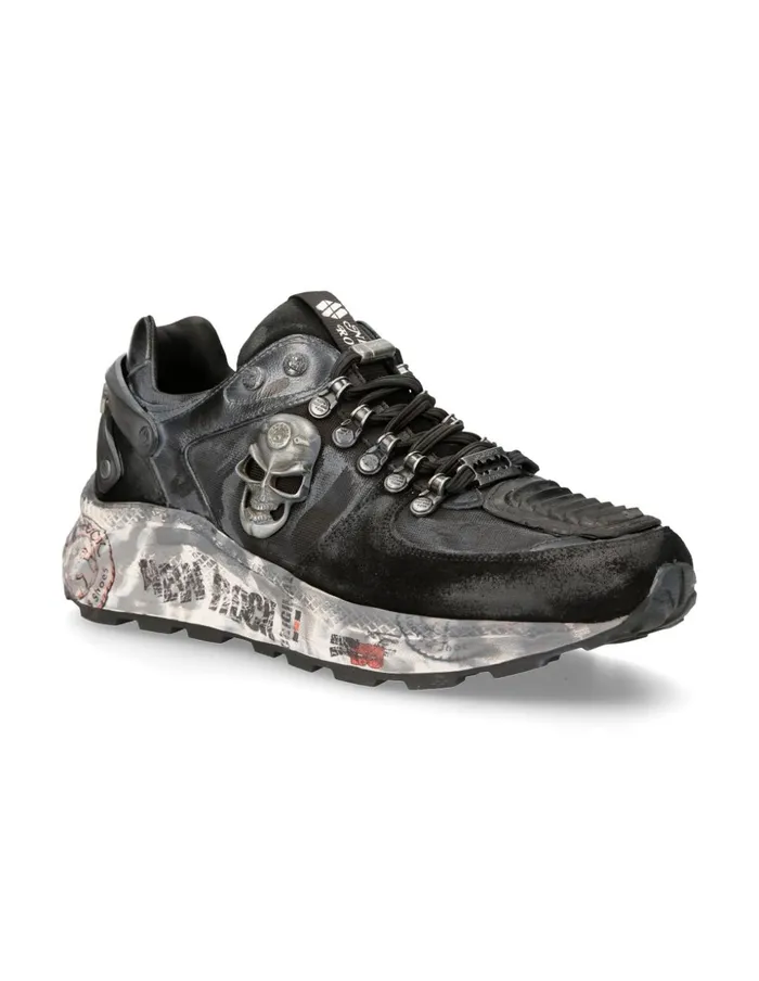 Men Shoe Black Chrono With Laces MChrono005S1 New Rock Sneakers Men Shoe Black Chrono With Laces MChrono005S1 New Rock Sneakers