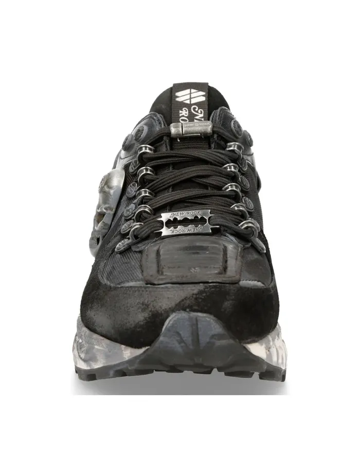 Men Shoe Black Chrono With Laces MChrono005S1 New Rock Sneakers Men Shoe Black Chrono With Laces MChrono005S1 New Rock Sneakers