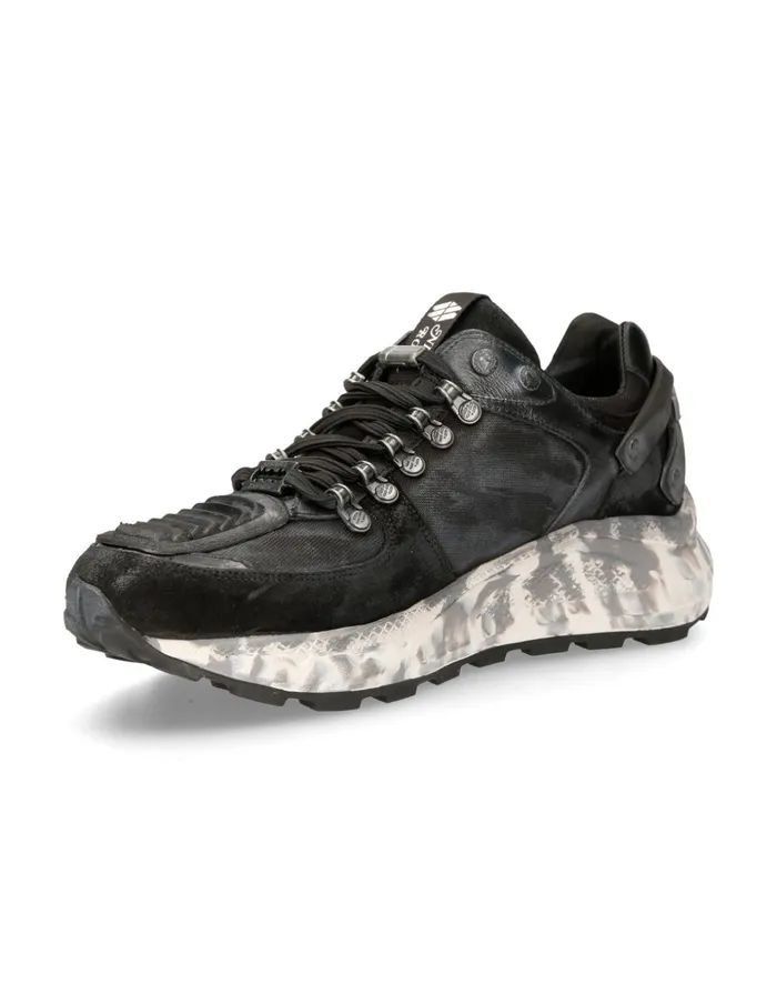 Men Shoe Black Chrono With Laces MChrono005S1 New Rock Sneakers Men Shoe Black Chrono With Laces MChrono005S1 New Rock Sneakers