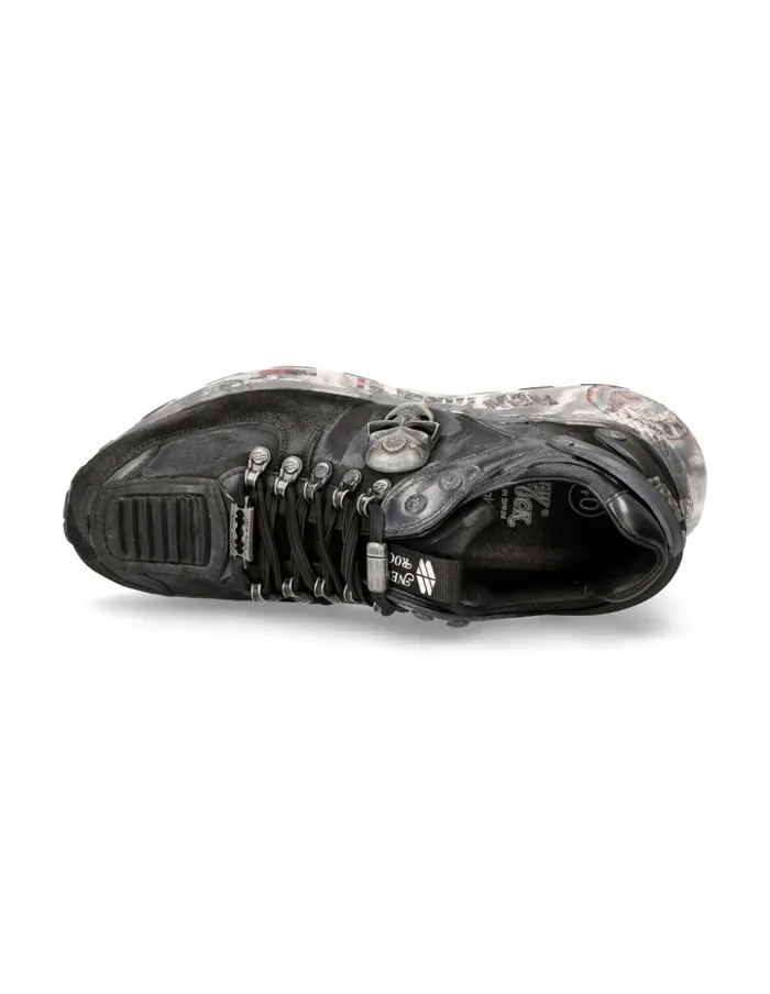 Men Shoe Black Chrono With Laces MChrono005S1 New Rock Sneakers Men Shoe Black Chrono With Laces MChrono005S1 New Rock Sneakers