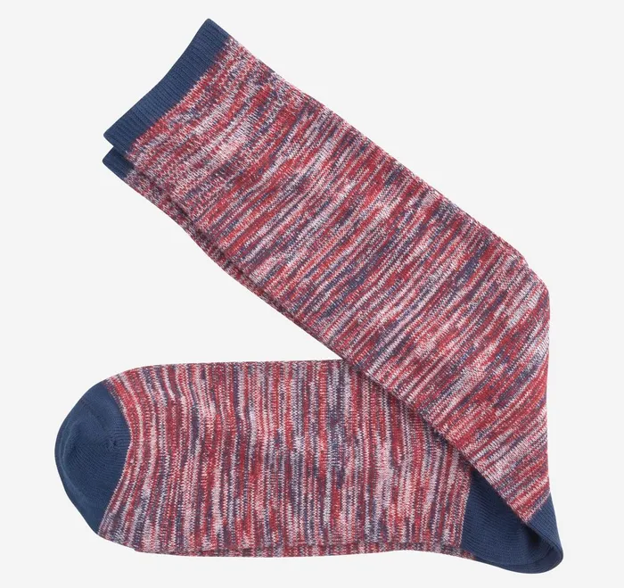 Men Space Dye Colorblock Socks Red Colorblock JohnstonandMurphy Socks