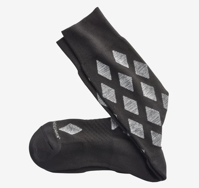 Men Space Dye Socks Blackgray Diamond JohnstonandMurphy Socks
