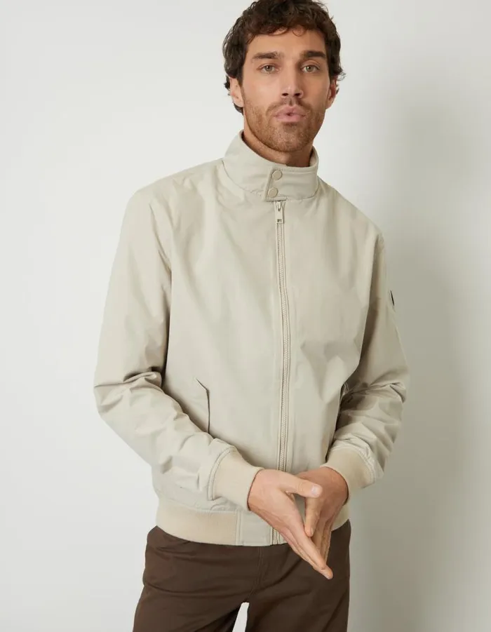 Men Stone Zip Up Harrington Jacket Threadbare Jackets Men Stone Zip Up Harrington Jacket Threadbare Jackets