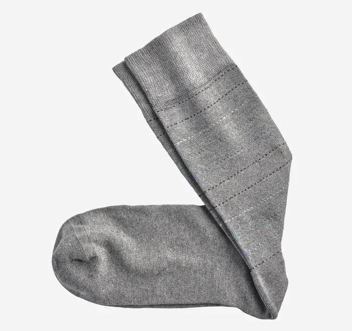 Men Striped Dress Socks Gray Dotted Stripe JohnstonandMurphy Socks