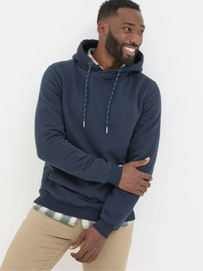 Men Sweatshirts and Hoodies Fat Face Brooke Navy Blue Overhead Hoodie