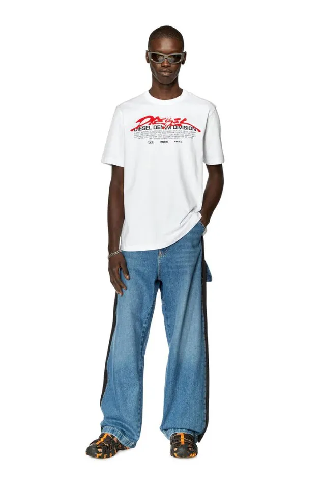 Men TJustL3 White Diesel Tshirts