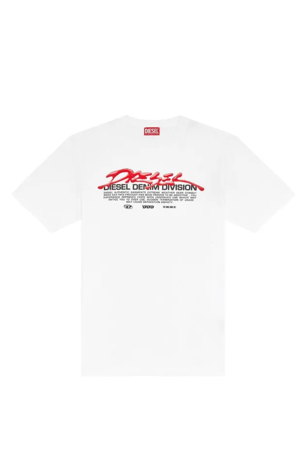 Men TJustL3 White Diesel Tshirts Men TJustL3 White Diesel Tshirts