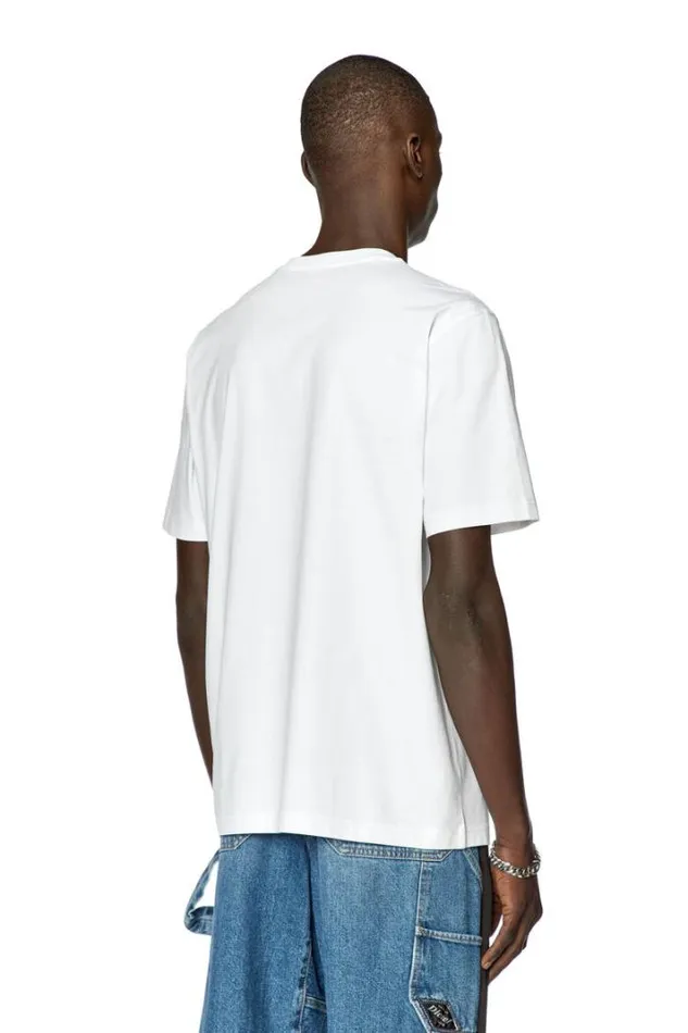 Men TJustL3 White Diesel Tshirts Men TJustL3 White Diesel Tshirts
