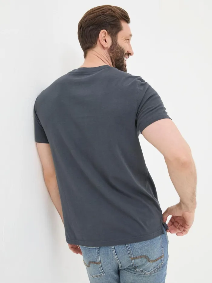 Men TShirts Fat Face Lulworth Dark Grey 100 Cotton Organic Crew TShirt
