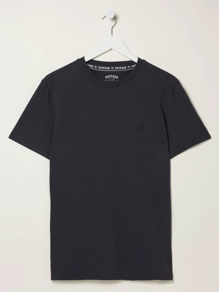 Men TShirts Fat Face Lulworth Dark Grey 100 Cotton Organic Crew TShirt