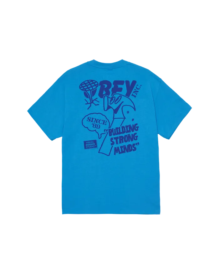 Men TSHIRTS OBEY Clothing BUILDING STRONG MINDS CLASSIC TSHIRT Azure Blue
