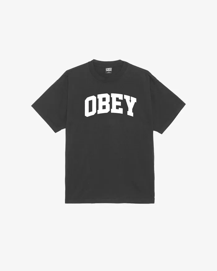 Men TSHIRTS OBEY Clothing COLLEGIATE HEAVYWEIGHT TSHIRT Vintage Black