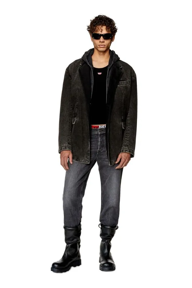 Men Tapered Jeans 2023 DFinitive 09f84 Blackdark Grey Diesel Tapered