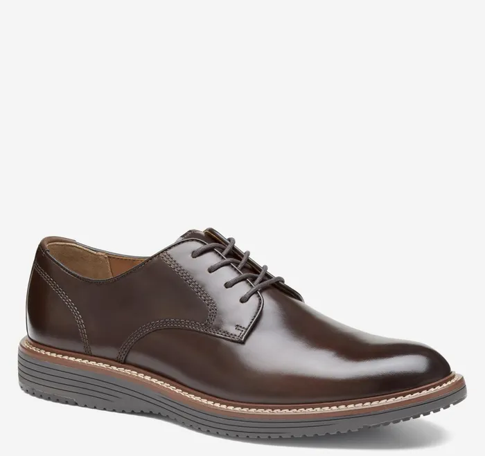 Men Upton Plain Toe Mahogany Full Grain JohnstonandMurphy LaceUps