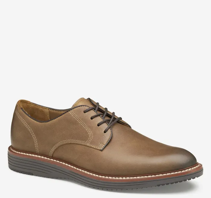 Men Upton Plain Toe Tan Oiled Full Grain JohnstonandMurphy LaceUps