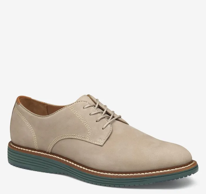 Men Upton Plain Toe Taupe Nubuck JohnstonandMurphy LaceUps