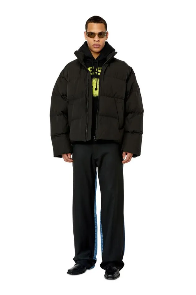 Men WOval Black Diesel Outerwear And Jackets