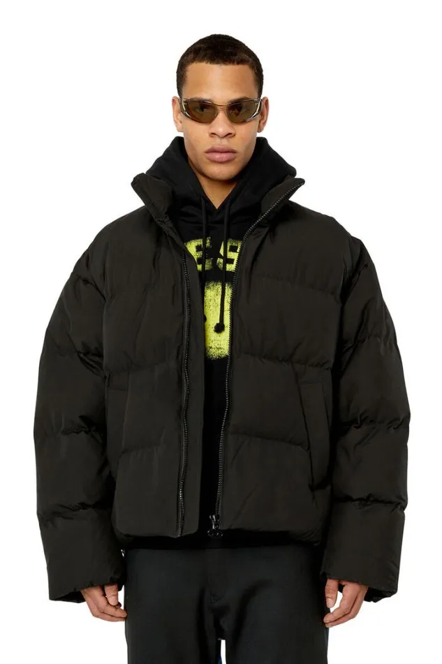 Men WOval Black Diesel Outerwear And Jackets Men WOval Black Diesel Outerwear And Jackets