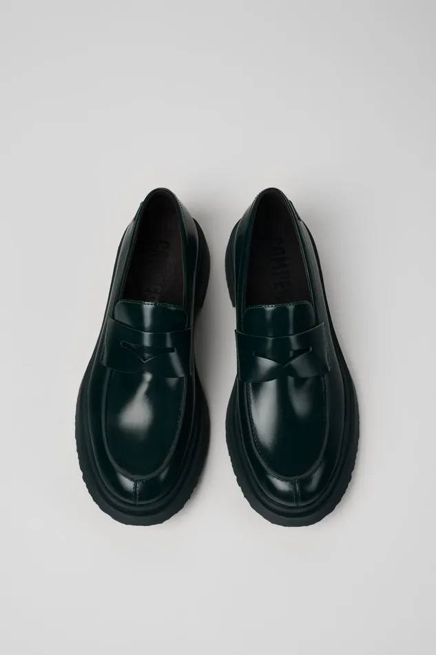 Men Walden Green Leather Loafers Camper Formal Shoes Men Walden Green Leather Loafers Camper Formal Shoes