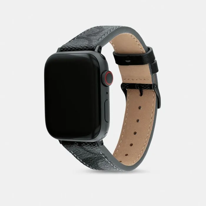 Men Watches Coach Apple Watch Strap 42 Mm And 44 Mm Black