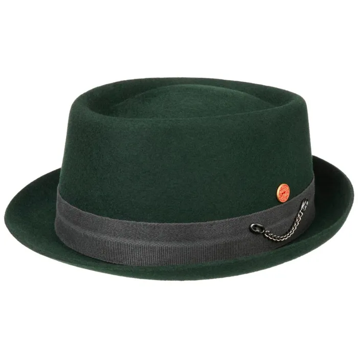 MenWomen Felt Hats Mayser Gareth Soft Pork Pie Wool Hat Dark Green
