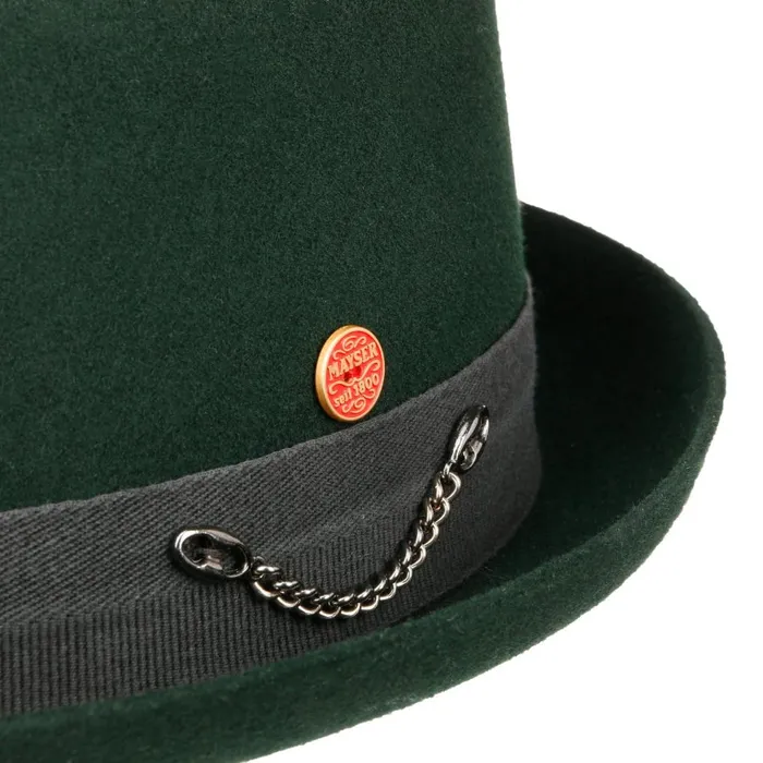 MenWomen Felt Hats Mayser Gareth Soft Pork Pie Wool Hat Dark Green MenWomen Felt Hats Mayser Gareth Soft Pork Pie Wool Hat Dark Green