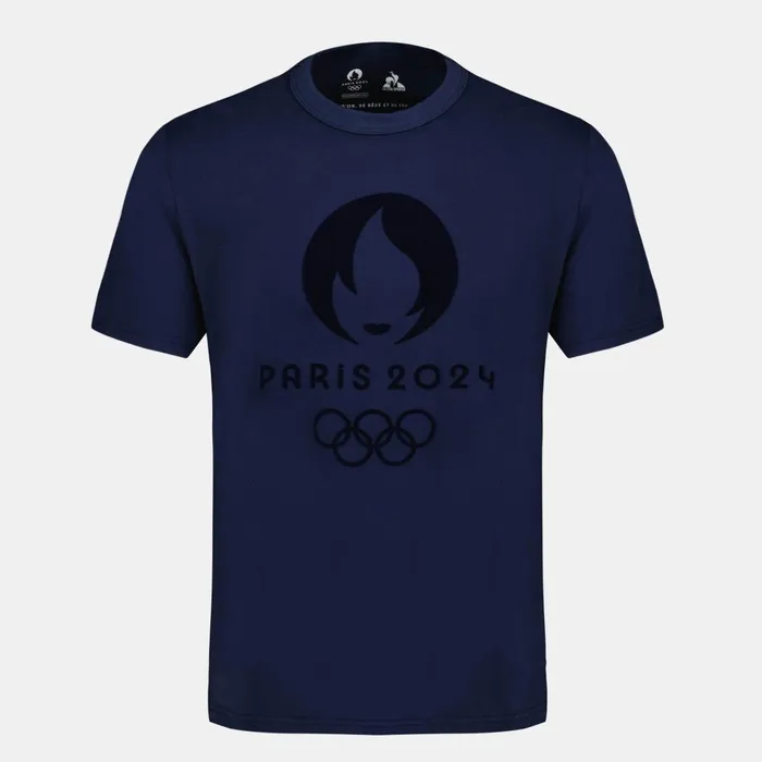 MenWomen Le Coq Sportif Tshirts And Tops Paris 2024 TShirt Bleu Nuit