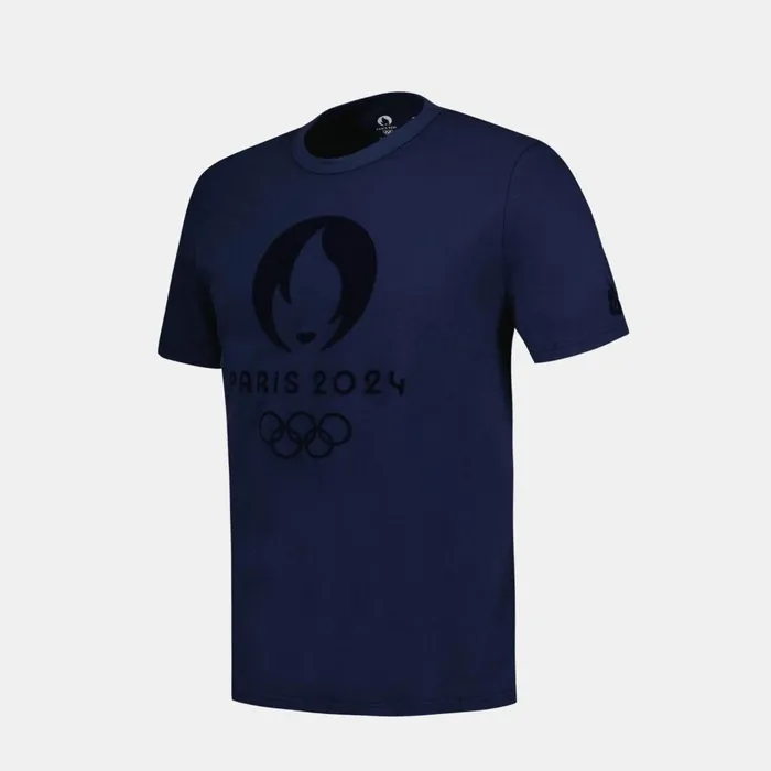 MenWomen Le Coq Sportif Tshirts And Tops Paris 2024 TShirt Bleu Nuit