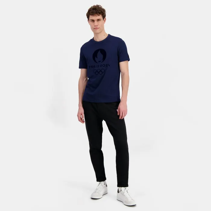 MenWomen Le Coq Sportif Tshirts And Tops Paris 2024 TShirt Bleu Nuit