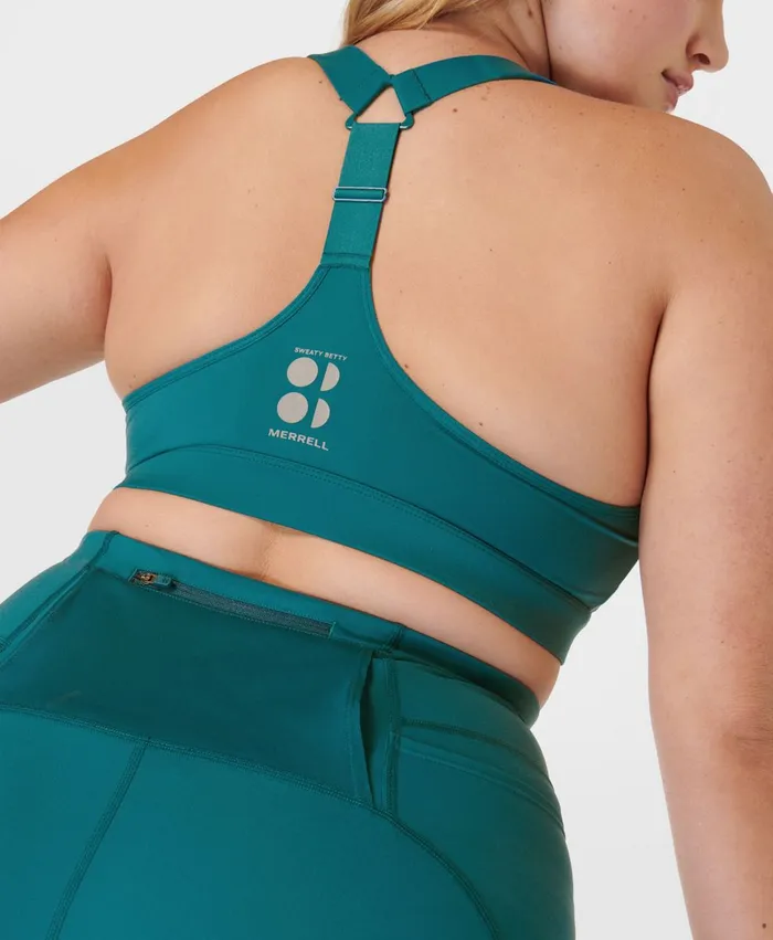 Merrell Tops Women Ascend Power Bra X Sweaty Betty Cabin Blue