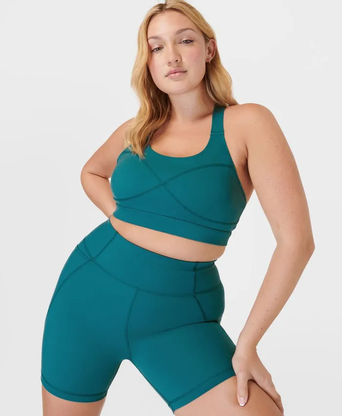 Merrell Tops Women Ascend Power Bra X Sweaty Betty Cabin Blue