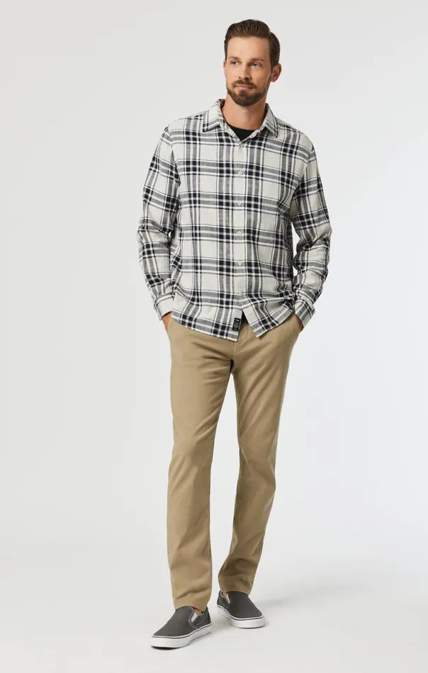 Milton Slim Straight Chino In Beige Luxe Twill Men Mavi Jeans Pants