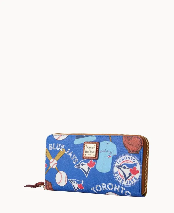 MLB Blue Jays Large Zip Around Wristlet Blue Jays ManWoman Dooney and Bourke Wallets