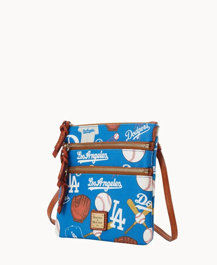 MLB Dodgers N S Triple Zip Crossbody Dodgers Woman Dooney and Bourke Crossbodies MLB Dodgers N S Triple Zip Crossbody Dodgers Woman Dooney and Bourke Crossbodies