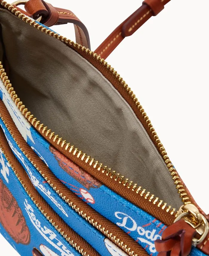 MLB Dodgers N S Triple Zip Crossbody Dodgers Woman Dooney and Bourke Crossbodies MLB Dodgers N S Triple Zip Crossbody Dodgers Woman Dooney and Bourke Crossbodies