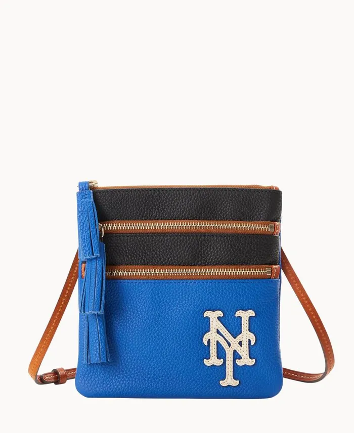 MLB Mets Triple Zip Crossbody Mets Woman Dooney and Bourke Crossbodies