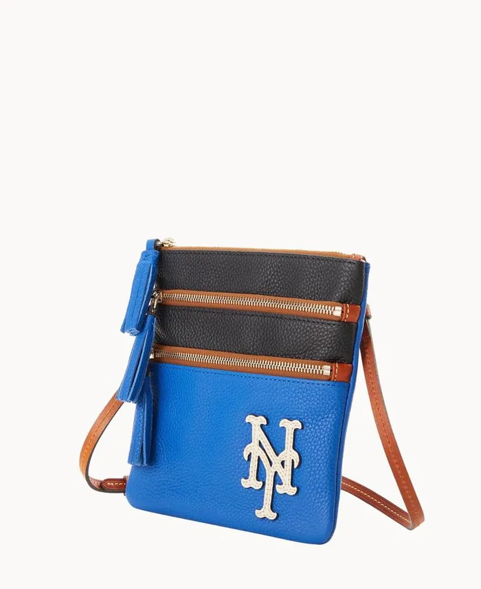 MLB Mets Triple Zip Crossbody Mets Woman Dooney and Bourke Crossbodies MLB Mets Triple Zip Crossbody Mets Woman Dooney and Bourke Crossbodies